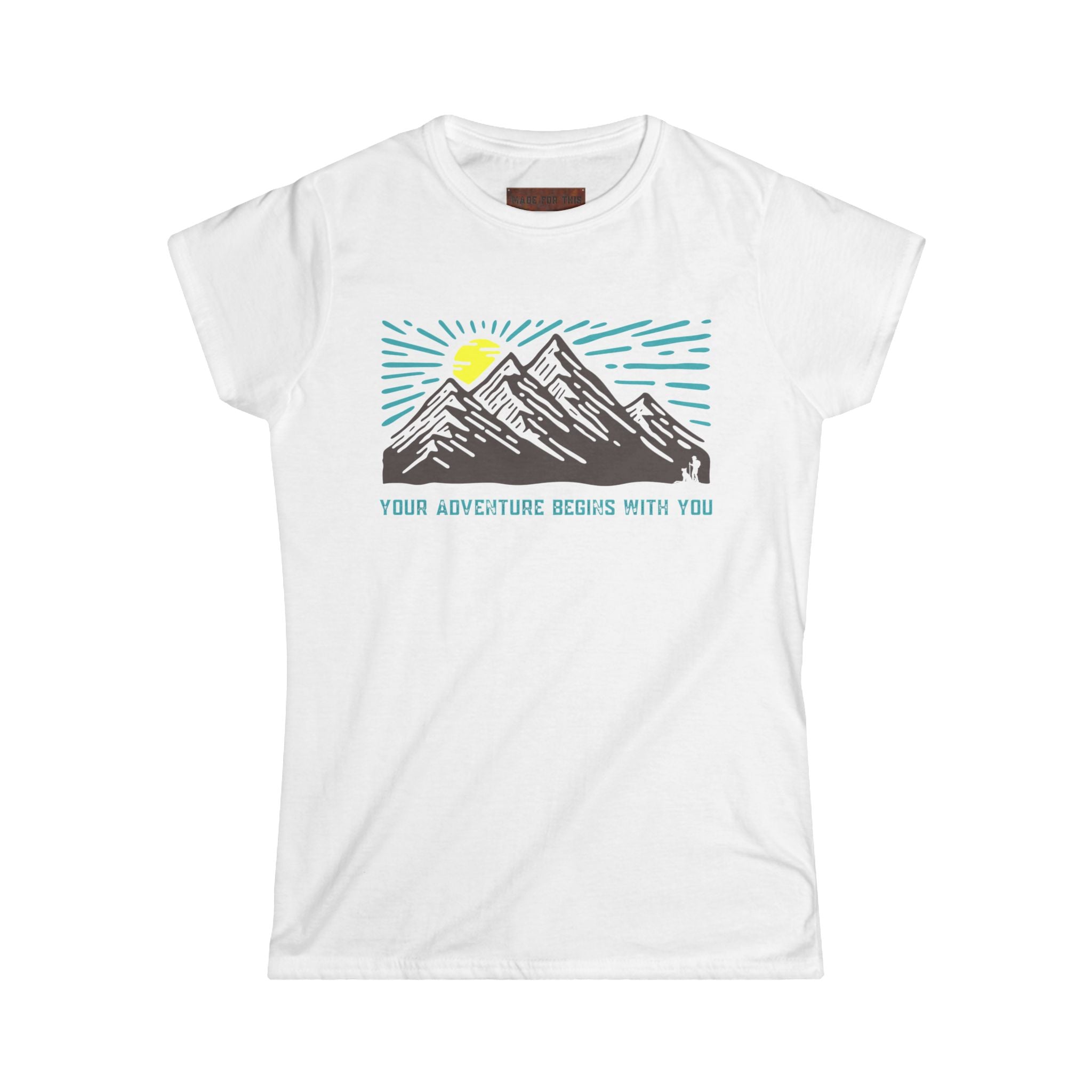 Adventure Awaits Women's Softstyle Tee - Explore Outdoors, Gift for Hikers, Travel Enthusiasts, Summer Vibes, Adventure Shirt, Nature Lover