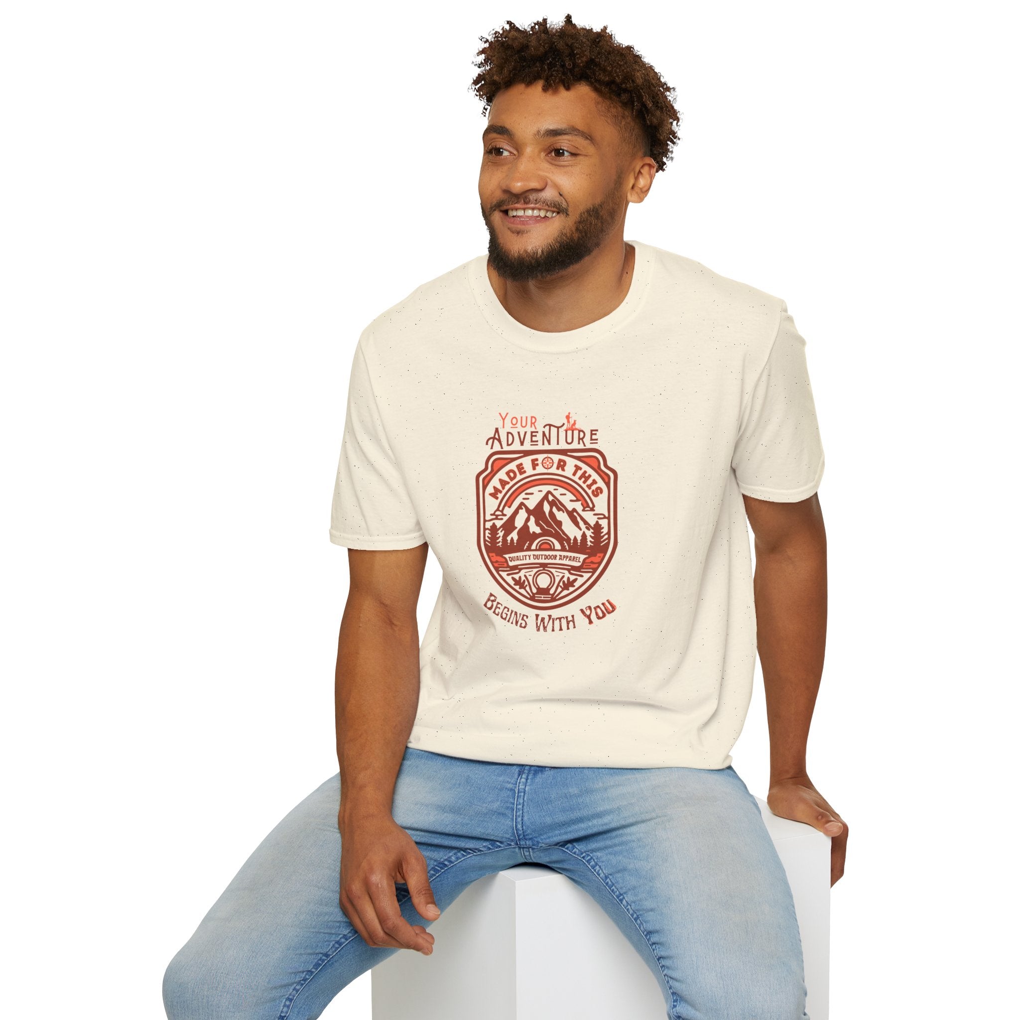 Adventure Awaits Unisex Softstyle T-Shirt, Casual Tee, Outdoor Shirt, Travel Gift, Nature Lover Apparel