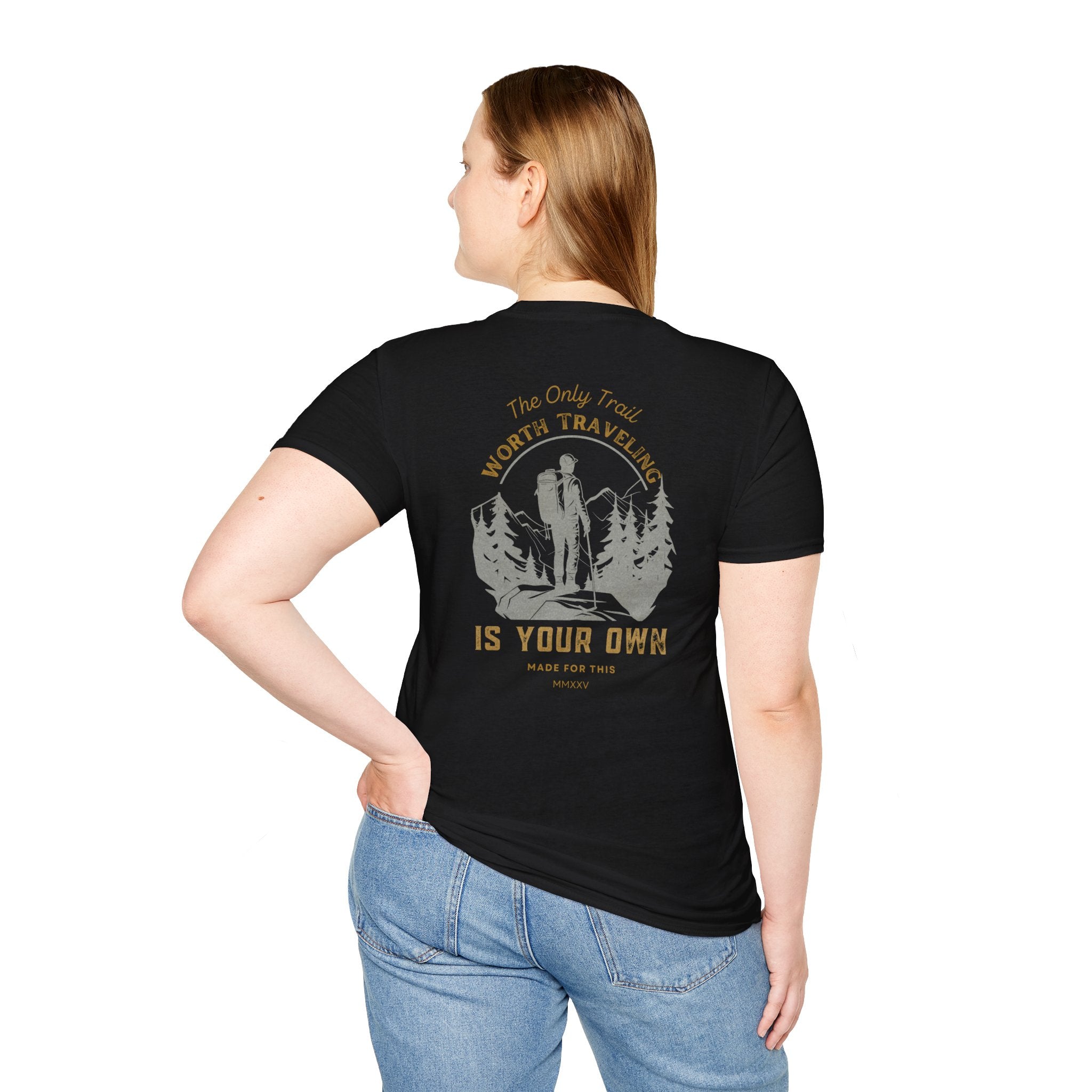 Adventure Unisex Softstyle T-Shirt, Travel Tee, Outdoor Enthusiast Shirt, Hiking Apparel, Nature Lover Gift, Inspirational Top