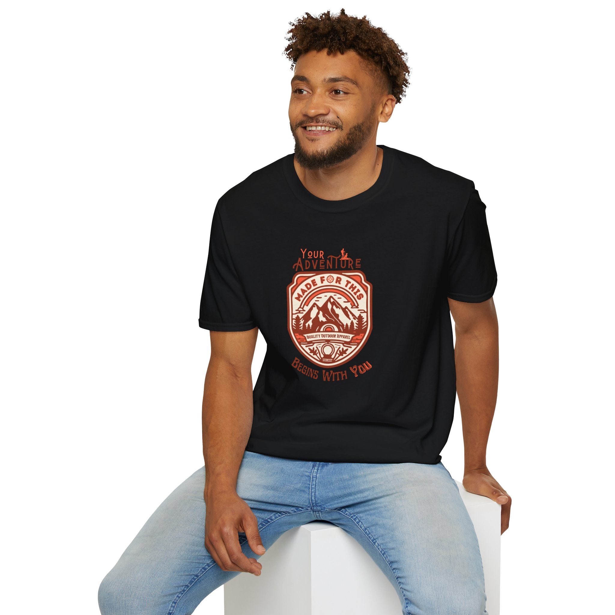 Adventure Awaits Unisex Softstyle T-Shirt, Casual Tee, Outdoor Shirt, Travel Gift, Nature Lover Apparel
