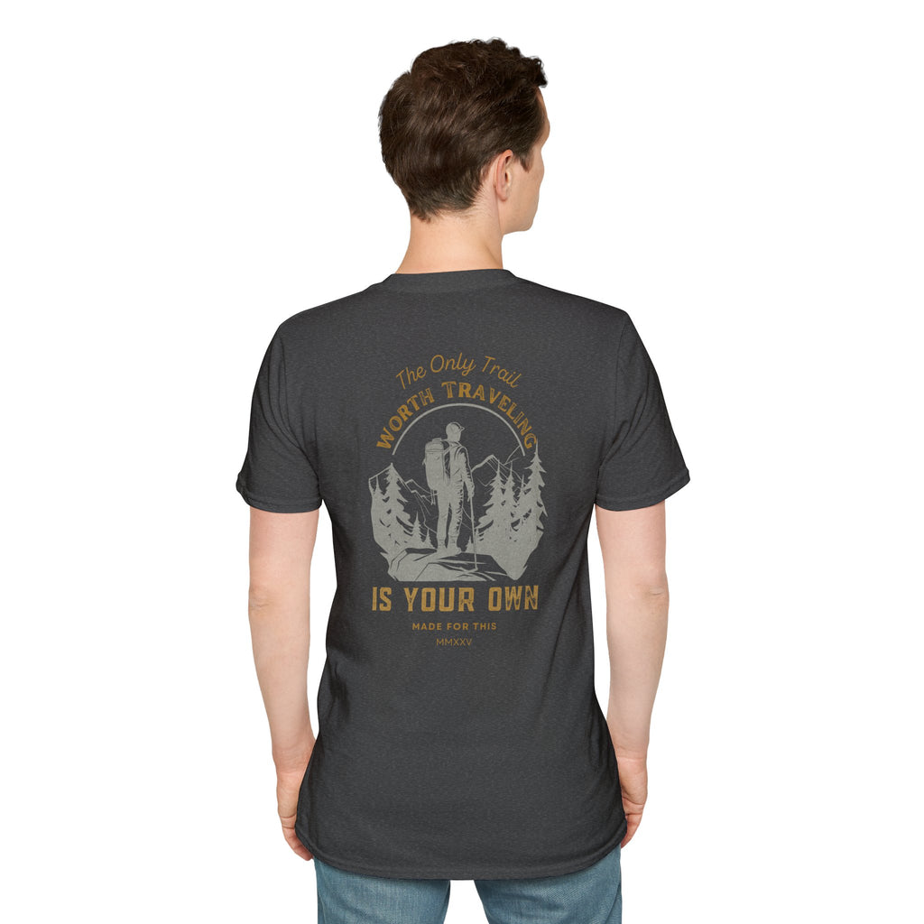 Adventure Unisex Softstyle T-Shirt, Travel Tee, Outdoor Enthusiast Shirt, Hiking Apparel, Nature Lover Gift, Inspirational Top