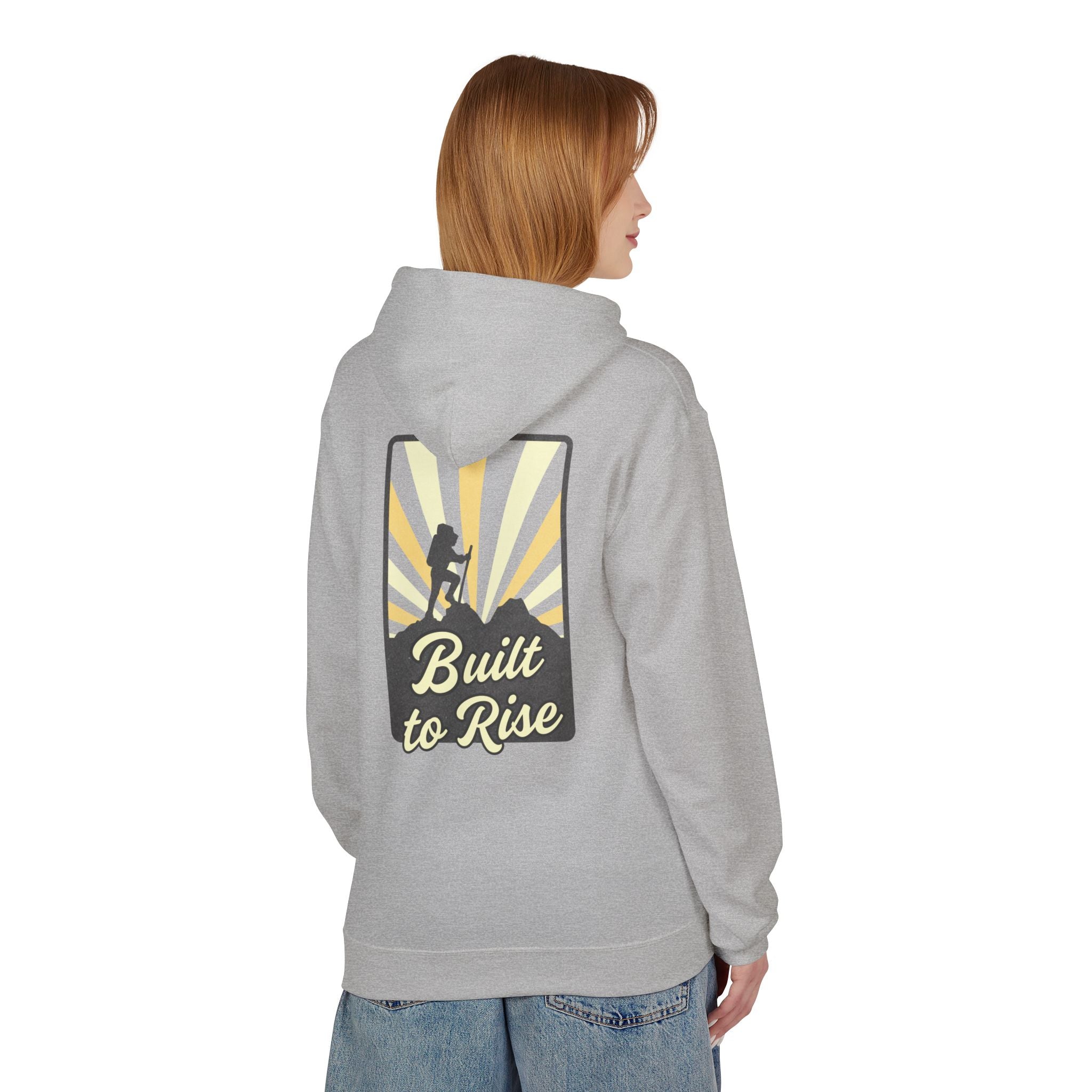 Adventure-Ready Fleece Hoodie | Built to Rise Outdoor Sweatshirt, Unisex Camping Gift, Hiking Apparel, Motivational Hoodie, [...]