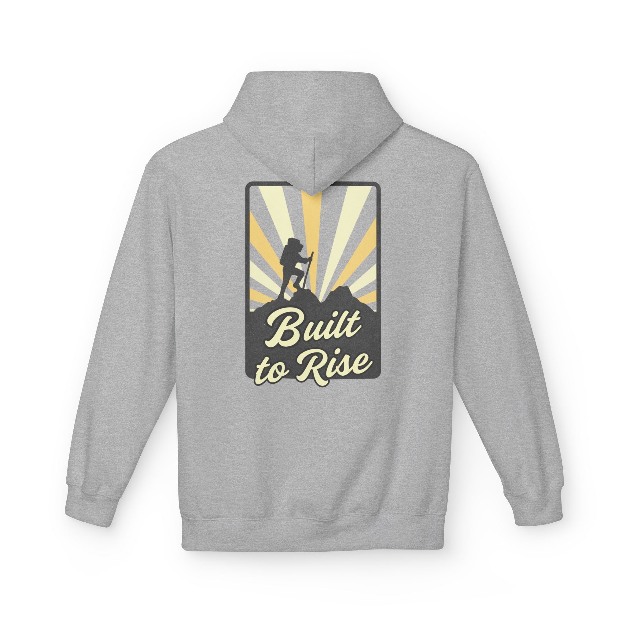 Adventure-Ready Fleece Hoodie | Built to Rise Outdoor Sweatshirt, Unisex Camping Gift, Hiking Apparel, Motivational Hoodie, [...]