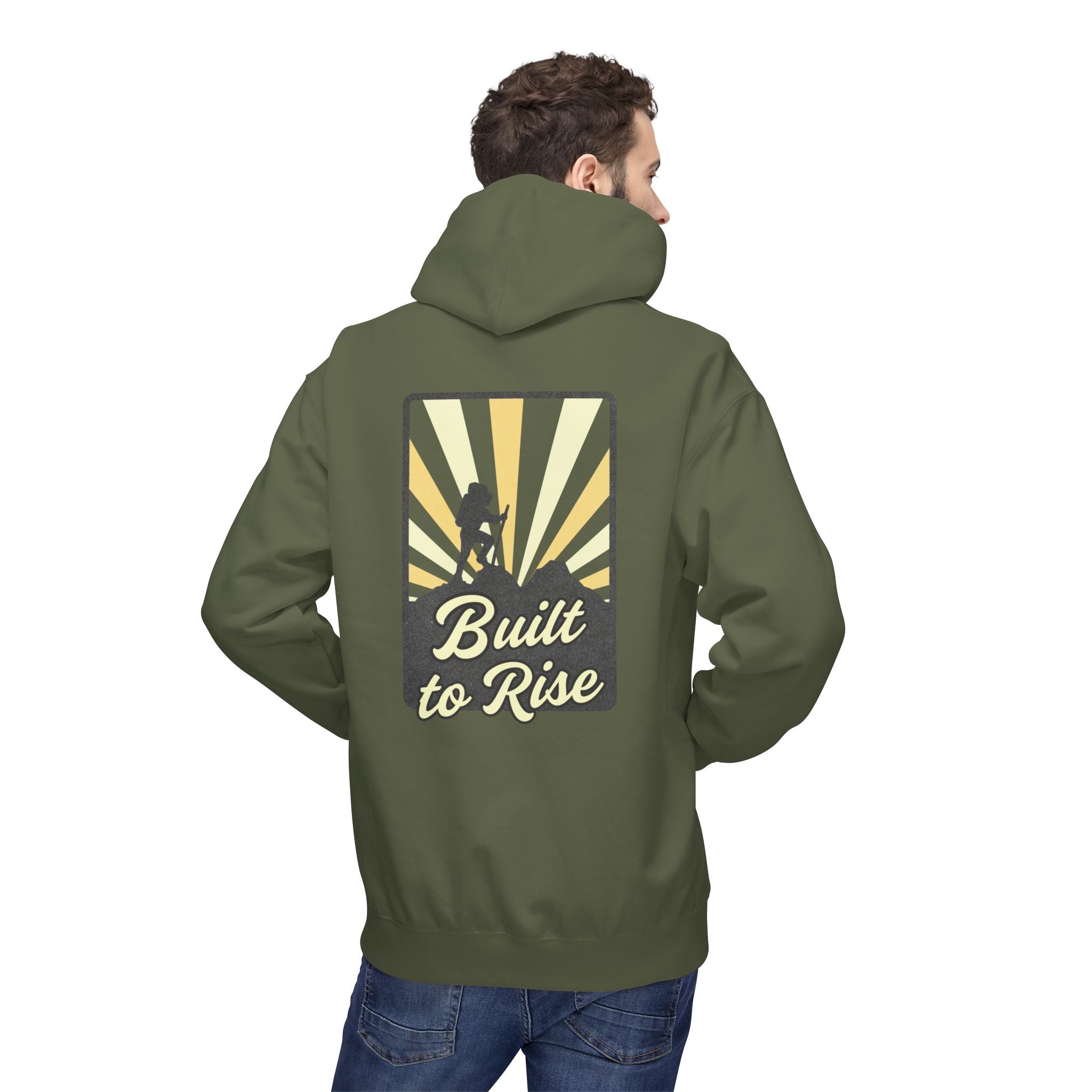Adventure-Ready Fleece Hoodie | Built to Rise Outdoor Sweatshirt, Unisex Camping Gift, Hiking Apparel, Motivational Hoodie, [...]