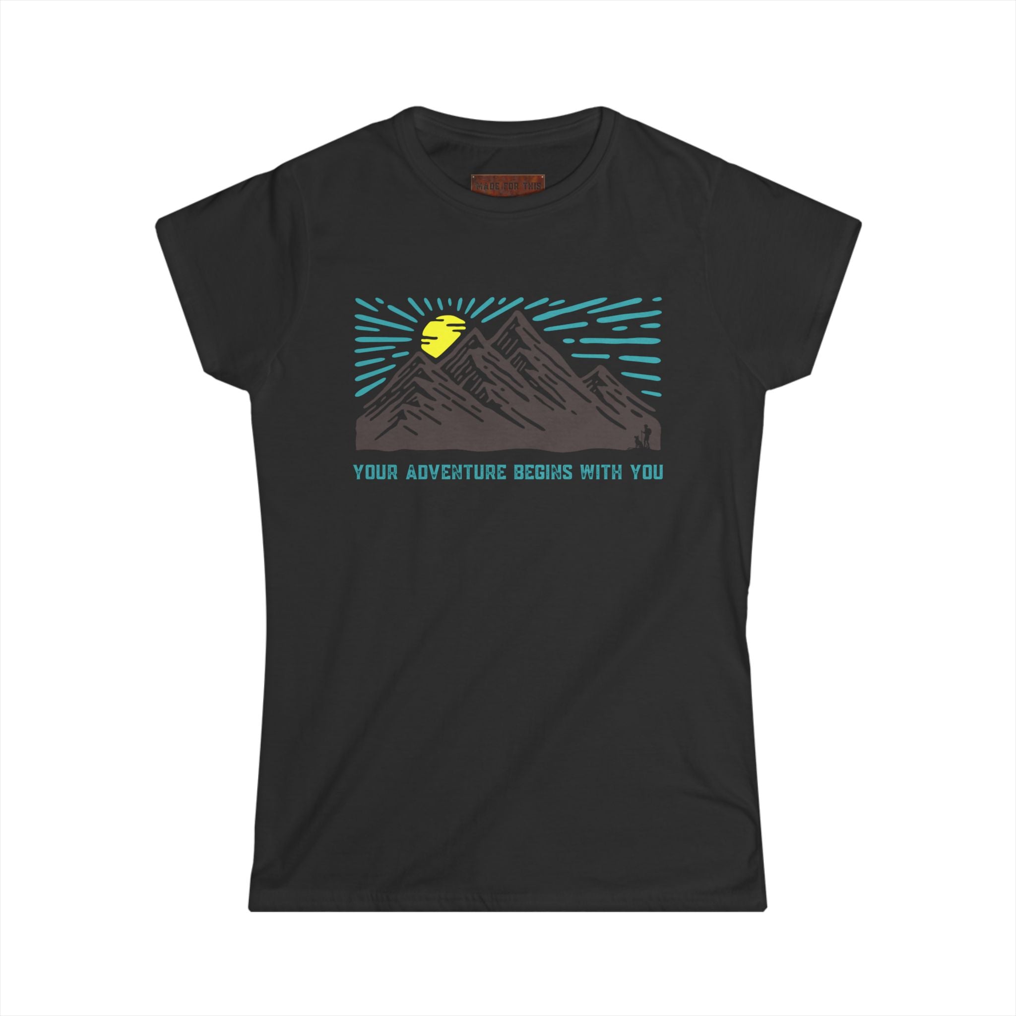 Adventure Awaits Women's Softstyle Tee - Explore Outdoors, Gift for Hikers, Travel Enthusiasts, Summer Vibes, Adventure Shirt, Nature Lover