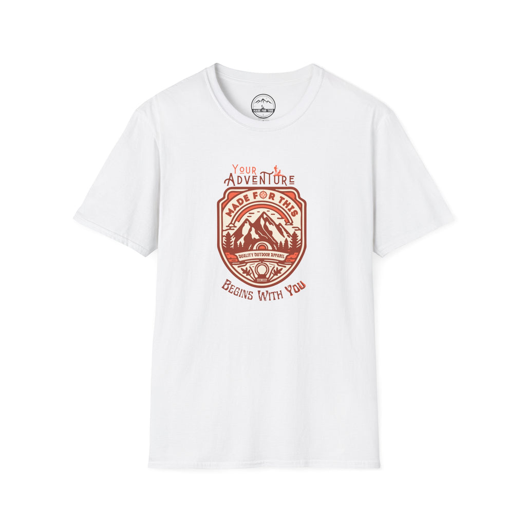 Adventure Awaits Unisex Softstyle T-Shirt, Casual Tee, Outdoor Shirt, Travel Gift, Nature Lover Apparel