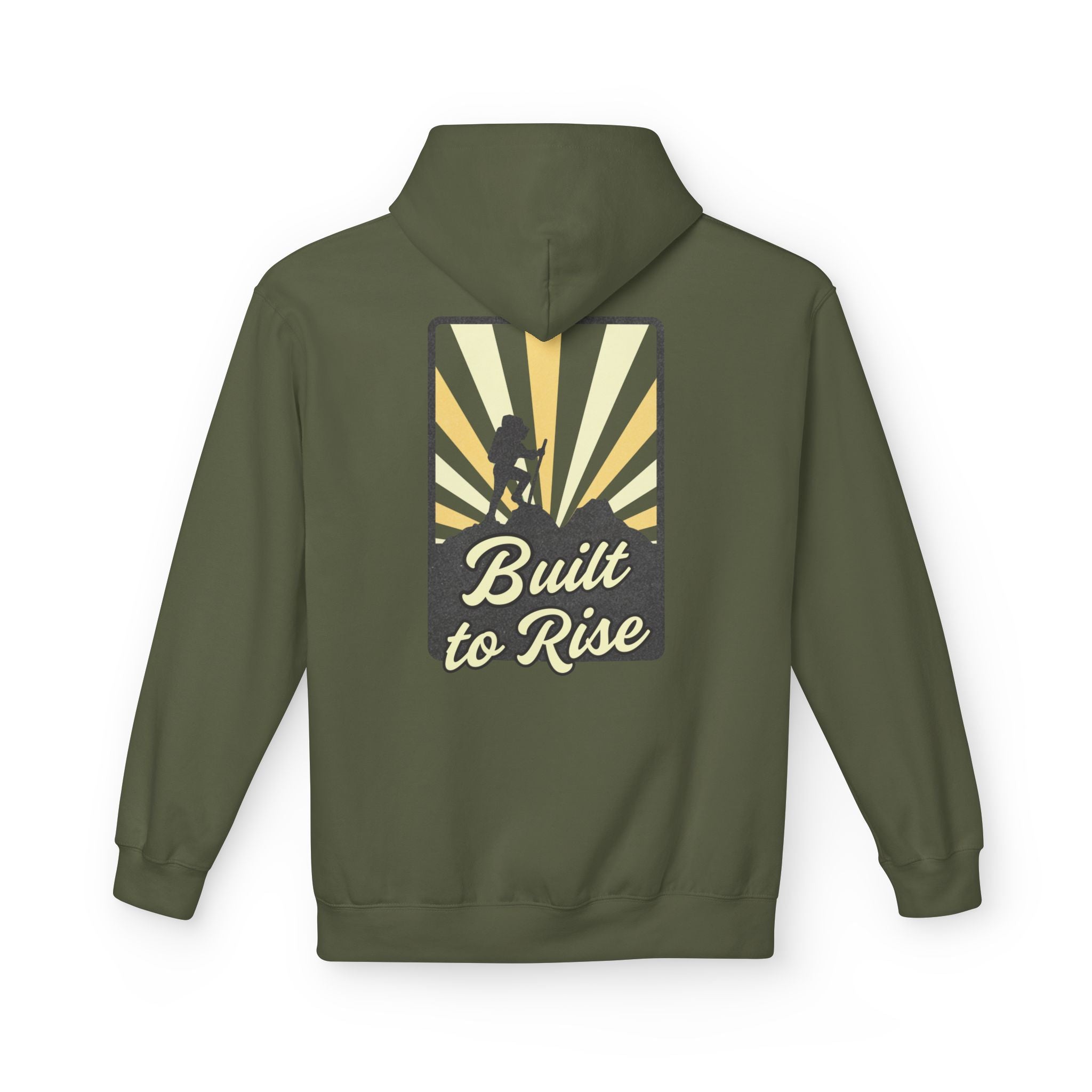 Adventure-Ready Fleece Hoodie | Built to Rise Outdoor Sweatshirt, Unisex Camping Gift, Hiking Apparel, Motivational Hoodie, [...]