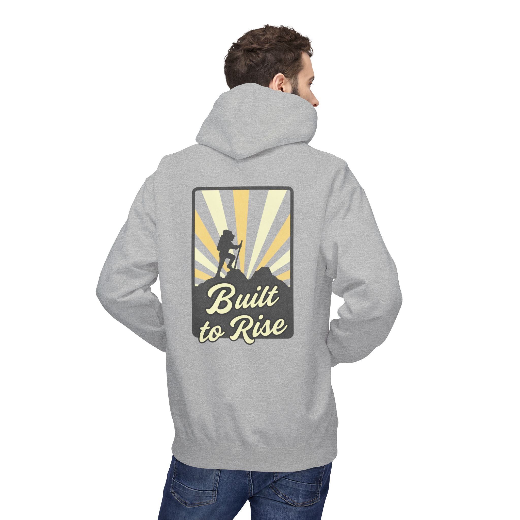 Adventure-Ready Fleece Hoodie | Built to Rise Outdoor Sweatshirt, Unisex Camping Gift, Hiking Apparel, Motivational Hoodie, [...]