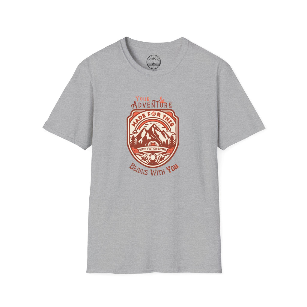Adventure Awaits Unisex Softstyle T-Shirt, Casual Tee, Outdoor Shirt, Travel Gift, Nature Lover Apparel