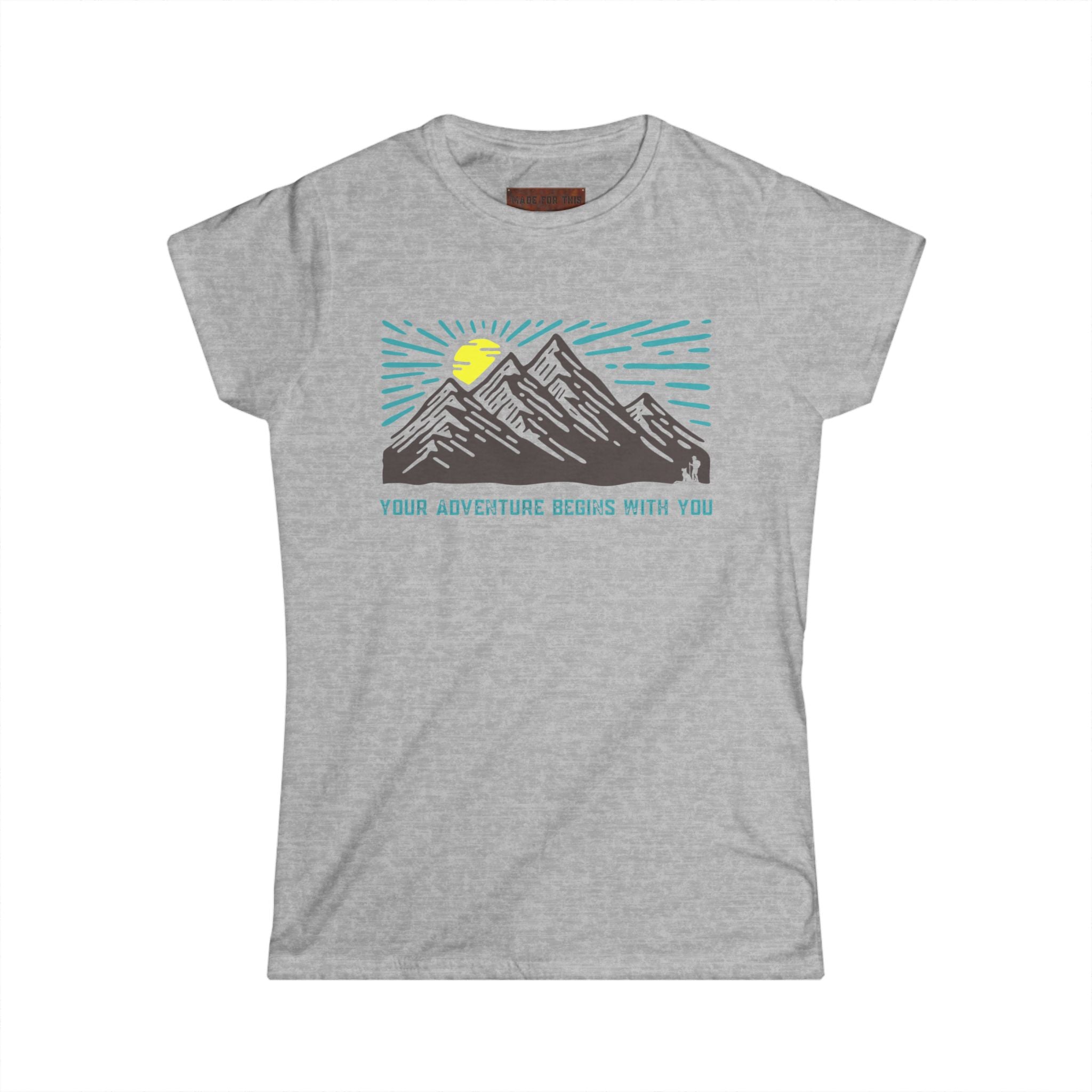 Adventure Awaits Women's Softstyle Tee - Explore Outdoors, Gift for Hikers, Travel Enthusiasts, Summer Vibes, Adventure Shirt, Nature Lover