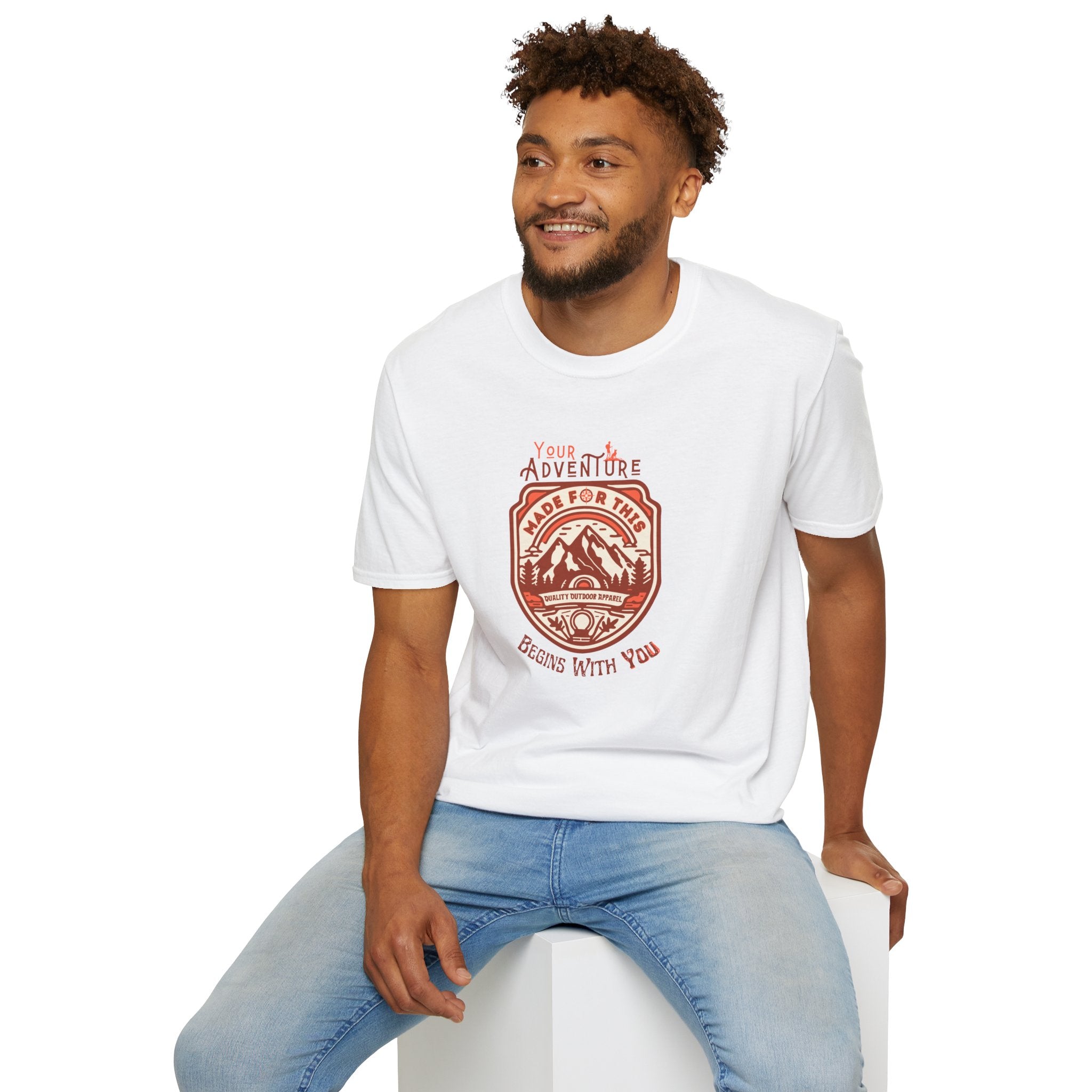 Adventure Awaits Unisex Softstyle T-Shirt, Casual Tee, Outdoor Shirt, Travel Gift, Nature Lover Apparel