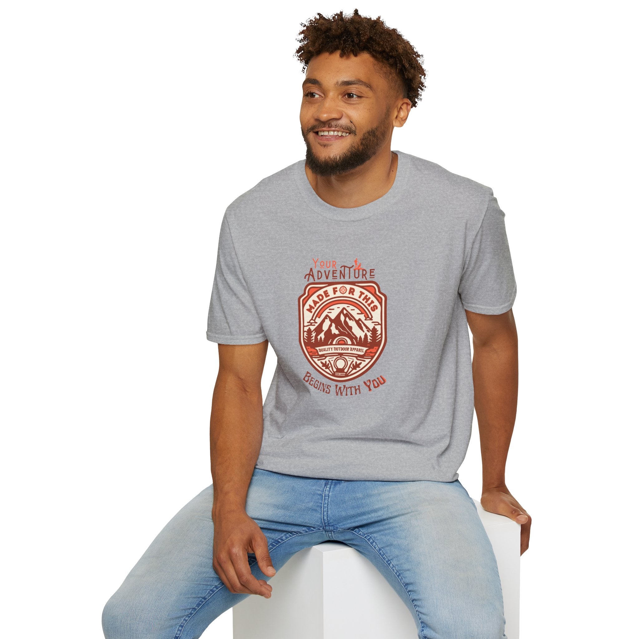 Adventure Awaits Unisex Softstyle T-Shirt, Casual Tee, Outdoor Shirt, Travel Gift, Nature Lover Apparel