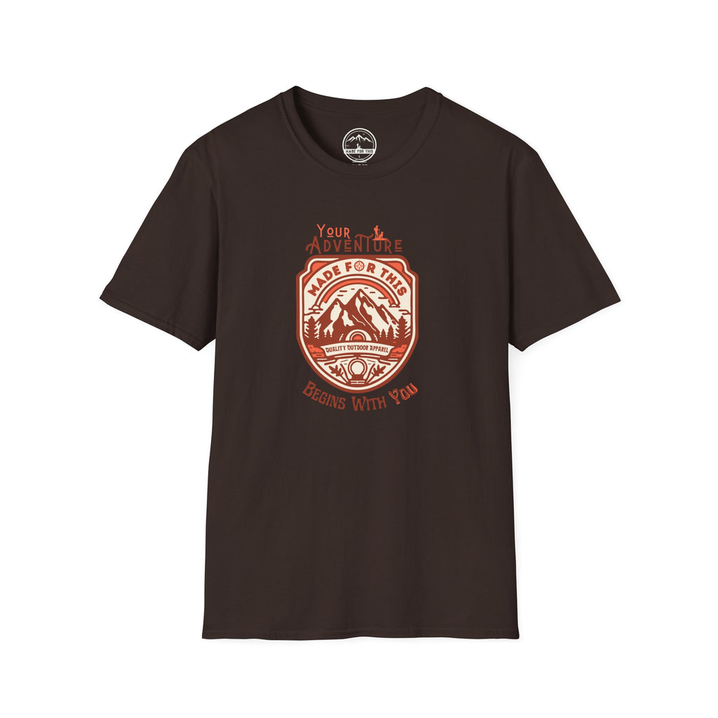 Adventure Awaits Unisex Softstyle T-Shirt, Casual Tee, Outdoor Shirt, Travel Gift, Nature Lover Apparel